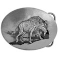 Wolf Silhouette Enameled Belt Buckle